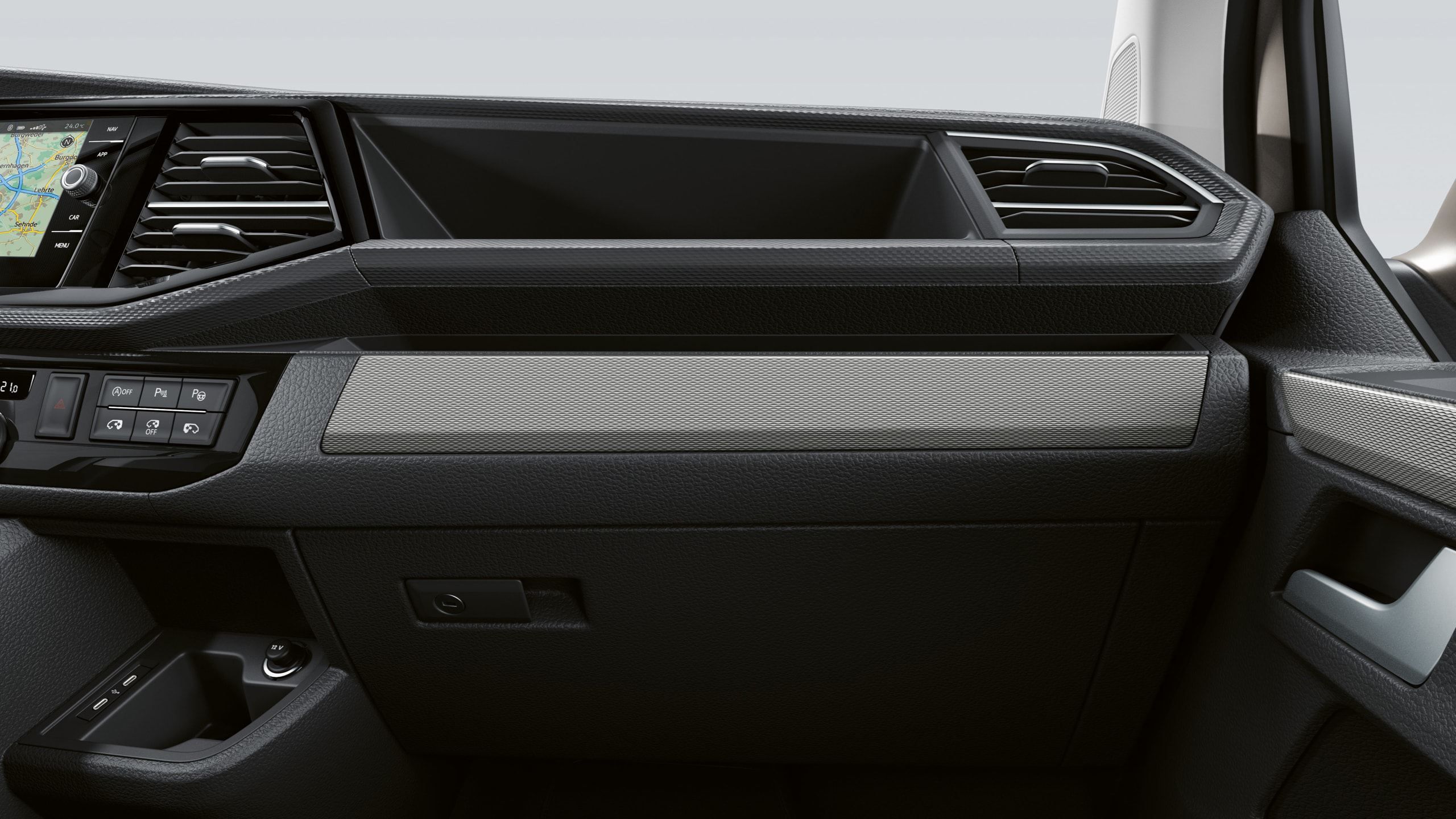 Декоративные панели серого цвета Bright Brushed Volkswagen Multivan T6.1